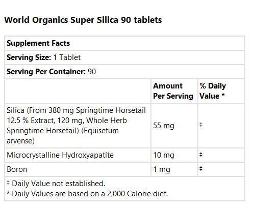World Organic Super Silica - 90 Tablets - image 2
