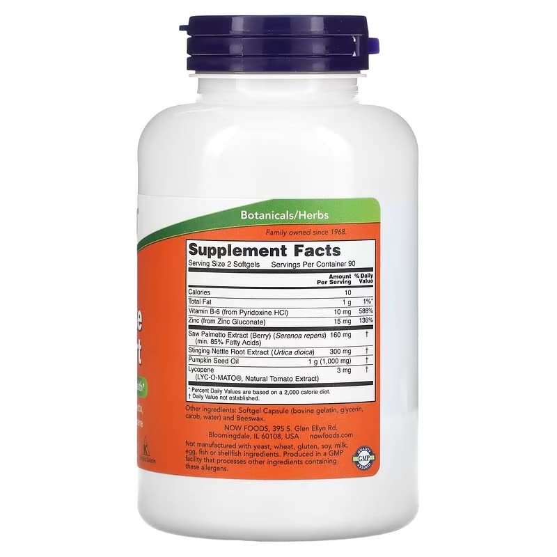 NOW Foods Prostate Support Softgels - image 2