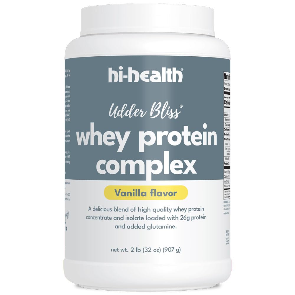 Hi-Health Udder Bliss Whey Protein Complex Powder Vanilla - 2 Pounds