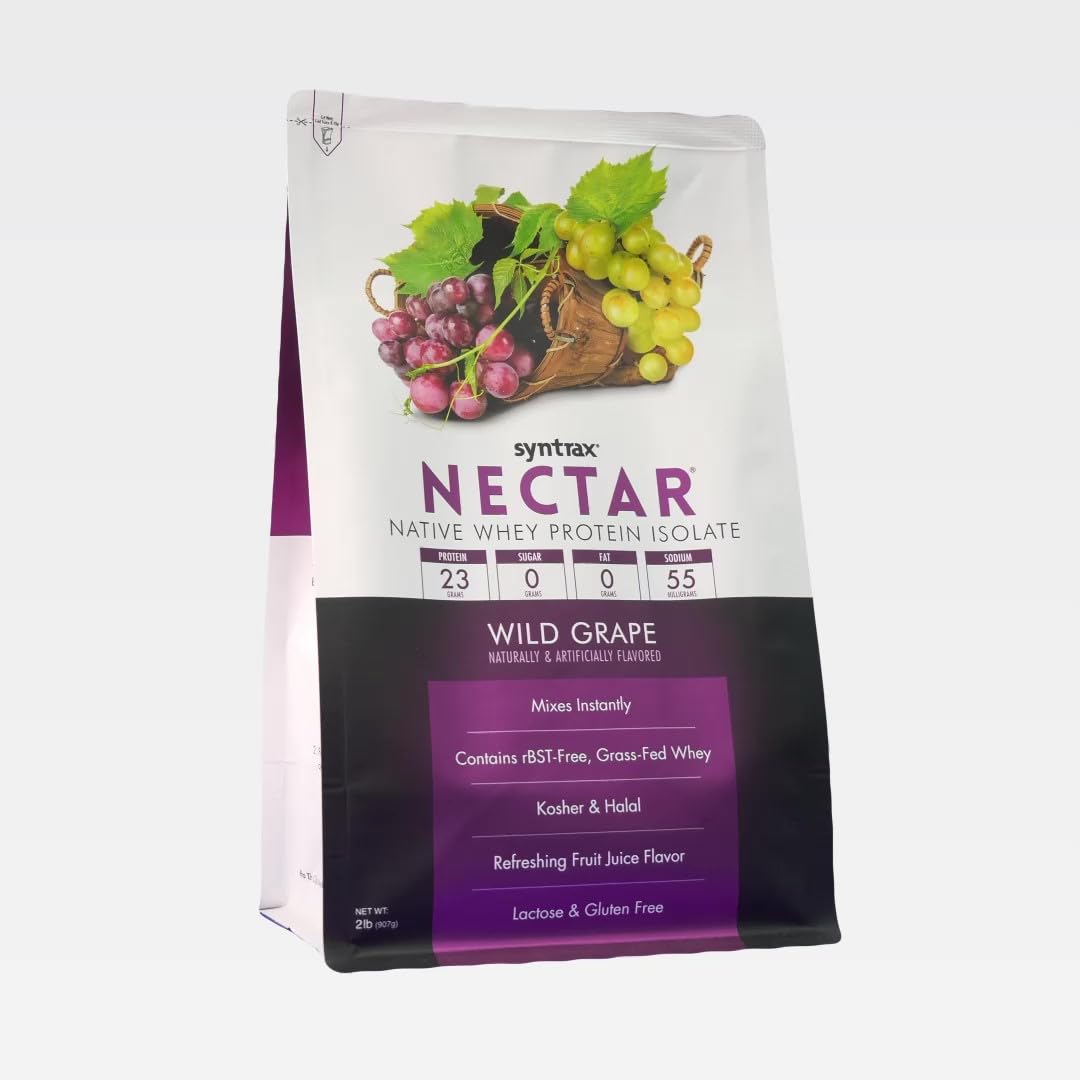 Syntrax Nectar 100% Whey Protein Isolate Powder Wild Grape - 2 lbs - image 2