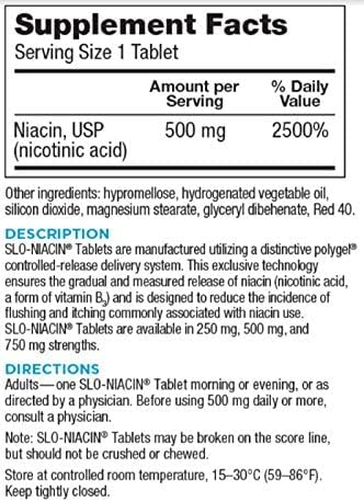 Kinara Slo-Niacin Slow Release Vitamin B3 500mg - 200 Tablets - image 5