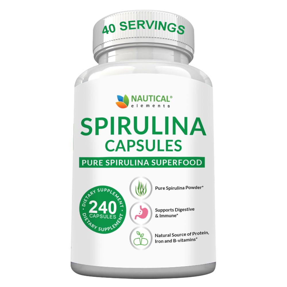 Nautical Elements Spirulina Capsules 3000mg - 240 Capsules