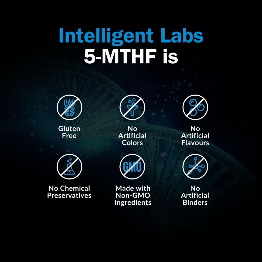 Intelligent Labs 5-MTHF Methylfolate 5mg Quatrefolic - 60 Capsules - image 6
