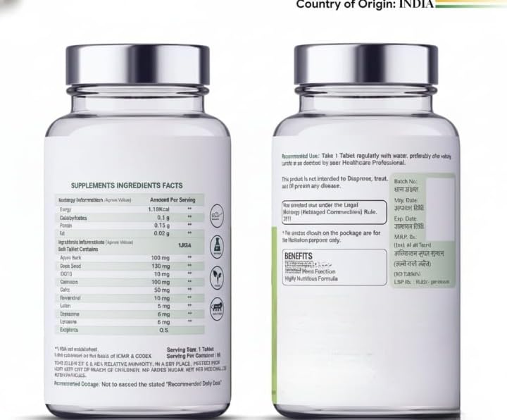 Generic CoQ10 with Arjuna Bark & Grape Seed Heart Support - 60 Tablets - image 4