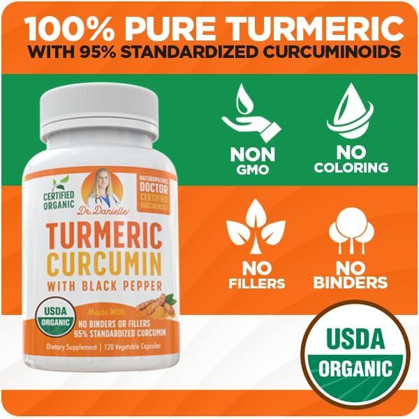 Doctor Danielle Organic Turmeric Curcumin 2000mg - 120 Capsules - image 4