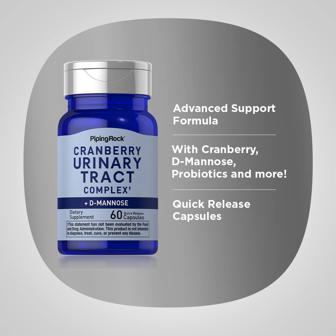 Piping Rock Cranberry Complex with D-Mannose & Probiotic - 60 Capsules - image 4