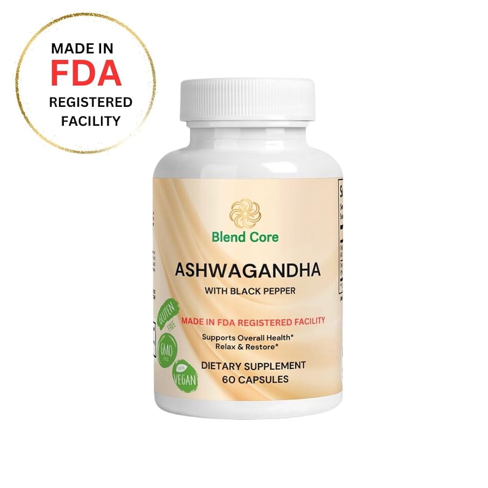 Blend Core Ashwagandha with Black Pepper - 60 Capsules - image 6