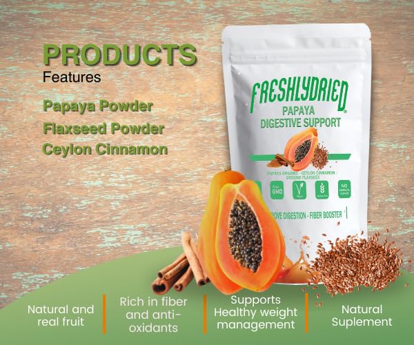Freshlydried Papaya Digestive Supplement Powder - 6 Ounce - image 3
