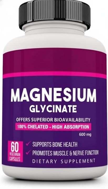 Nutrition Magnesium Glycinate 600mg Bone Health - 60 Vegetarian Capsules