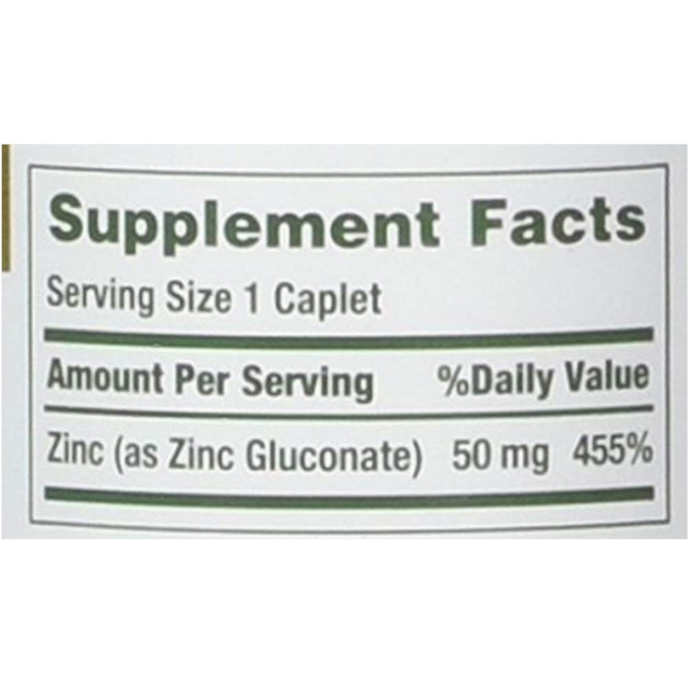 Nature's Bounty Zinc 50 mg Caplets - 600 Count (Pack of 6) - image 5