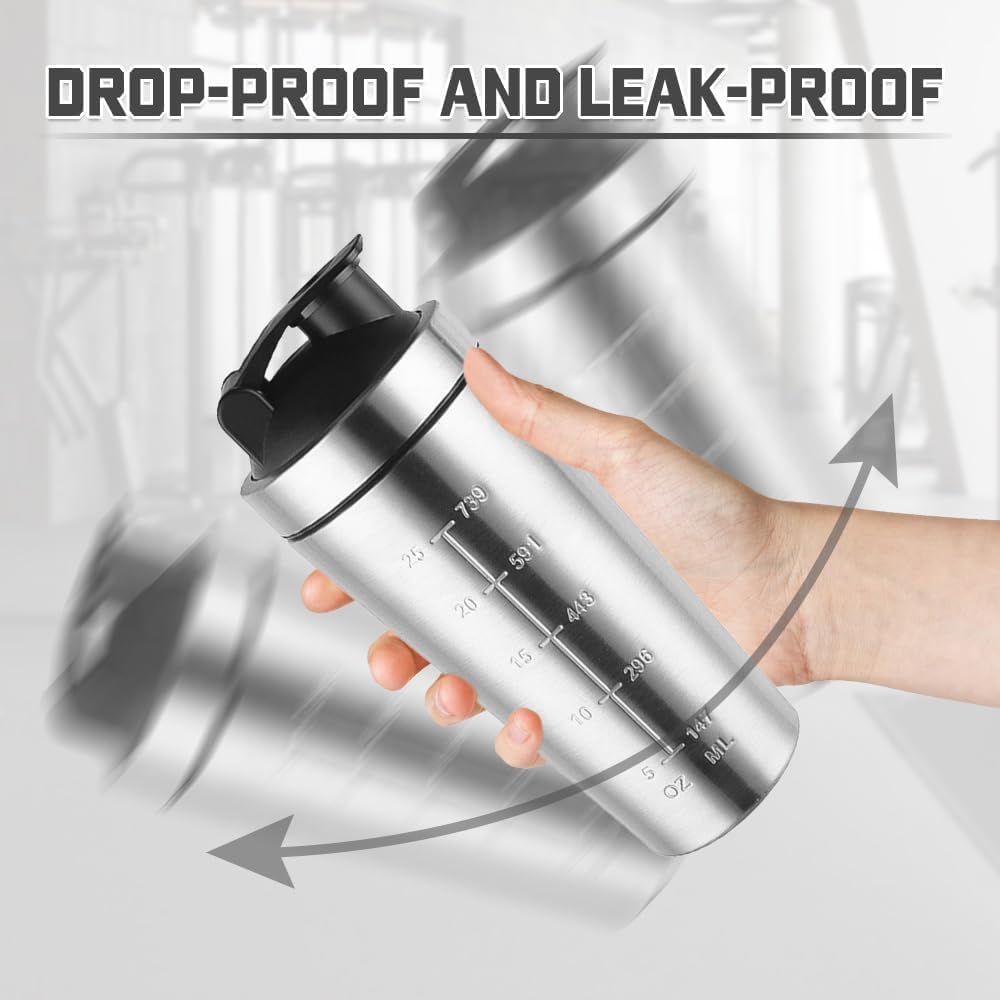 Rppiup Stainless Steel Protein Shaker Bottle 750ml - 1 Count - image 4