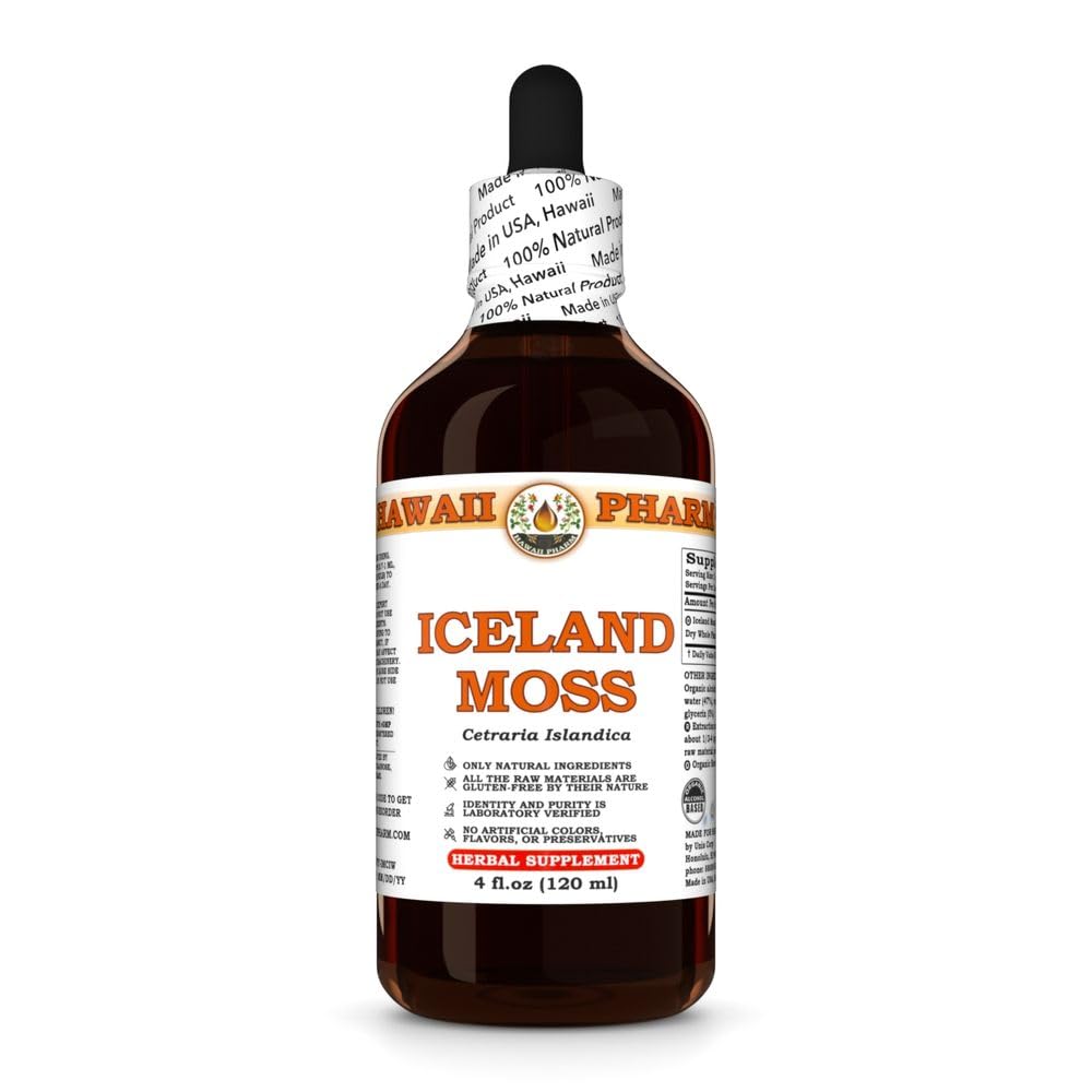 Hawaii Pharm Iceland Moss Whole Plant Liquid Extract - 4 fl oz, 4-Pack - image 2