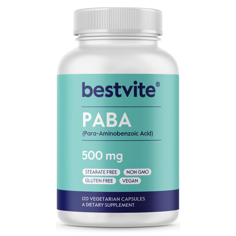 BESTVITE PABA 500mg Antioxidant Support - 120 Vegetarian Capsules
