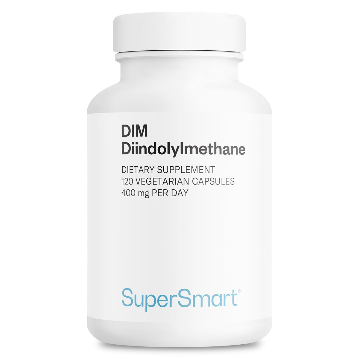 Supersmart DIM Supplement 400mg Daily - 120 Vegetarian Capsules