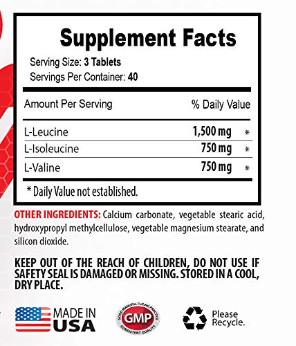 Healthy Supplements LLC BCAA 3000mg Branched Chain Amino Acid - 120 Tablets - image 2