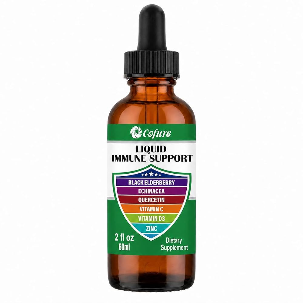 Cofure Zinc Quercetin Vitamin C D3 Liquid Immune Support with Organic