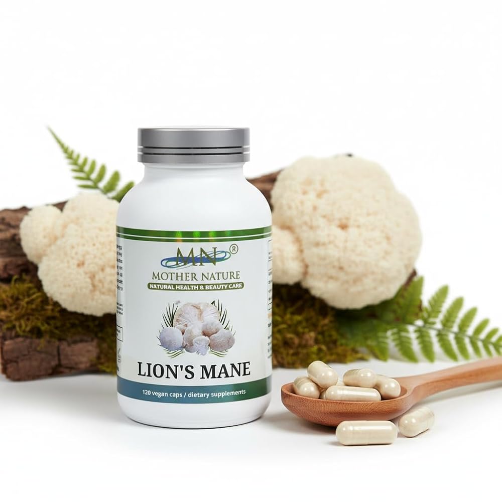 Mother Nature Lion's Mane Mushroom 1000mg Brain Support - 120 Capsules