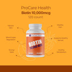 ProCare Health Biotin 10,000mcg - 120 Capsules - image 2