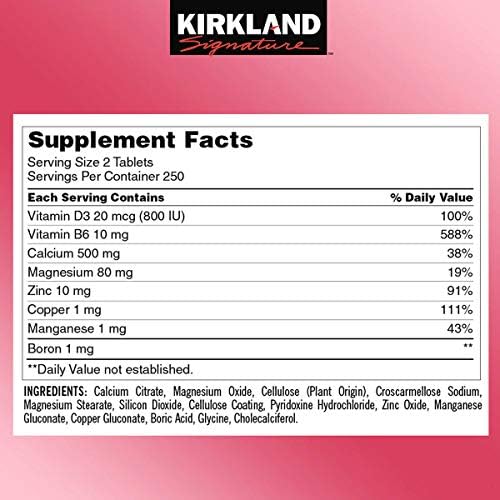 Kirkland Signature Calcium Citrate Magnesium and Zinc - 500 Tablets - image 3