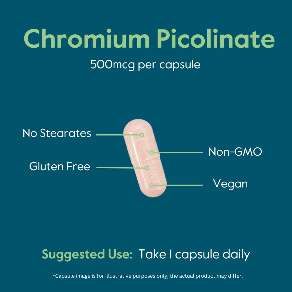 BESTVITE Chromium Picolinate 500mcg - 240 Vegetarian Capsules - image 5