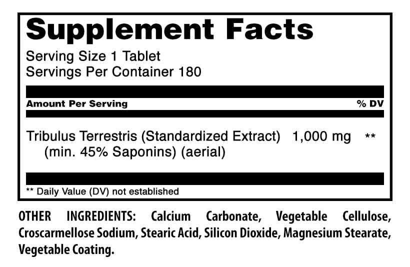 Amazing Nutrition Tribulus Extract 1000 mg - 180 Tablets - image 2
