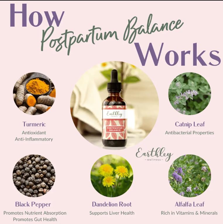 Earthley Wellness Postpartum Balance Herbal Supplement - 2 Fl Oz - image 3