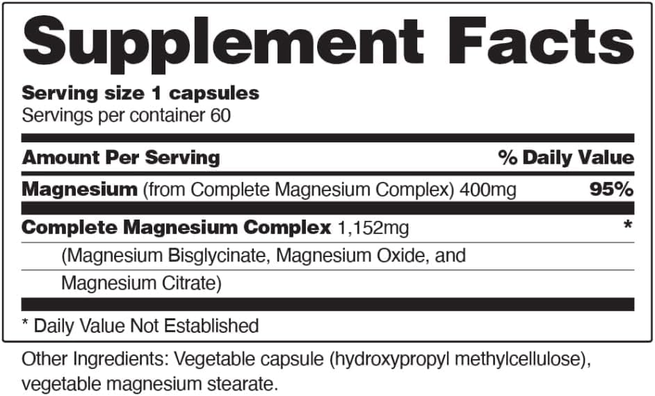 Snap Supplements Triple Magnesium Complex for Sleep & Relaxation - 60 Capsules - image 7