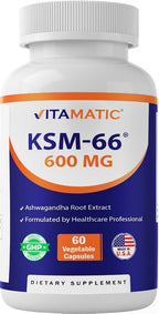 Vitamatic KSM-66 Ashwagandha Root Extract with Bioperine