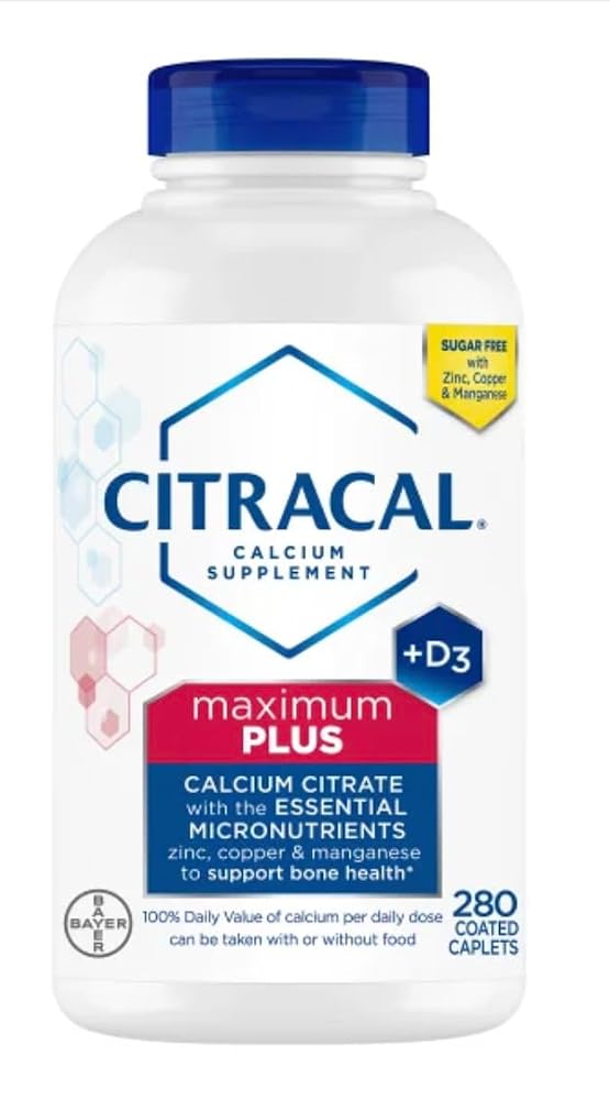 Citra-Cal Plus D3 Calcium Supplement with Zinc, Copper, Magnesium - 280 Tablets