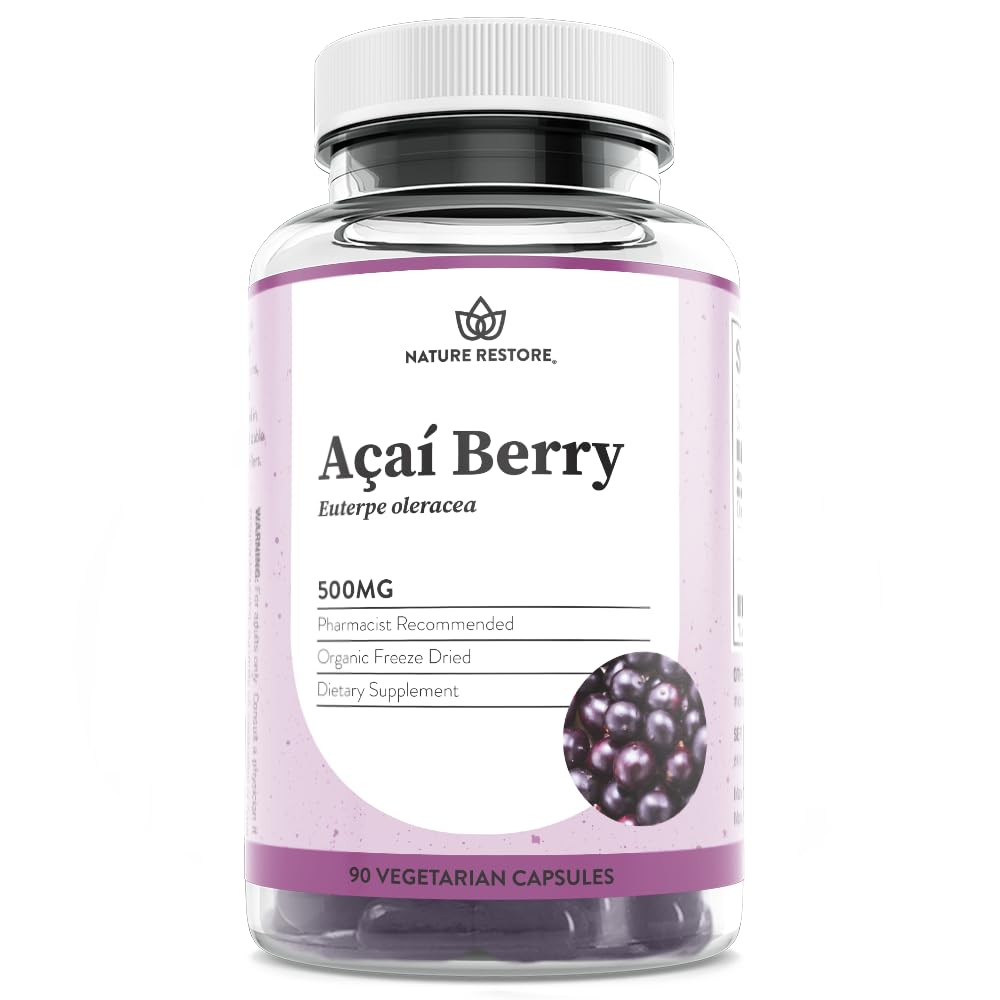 Nature Restore Organic Acai Berry Supplement - 90 Capsules