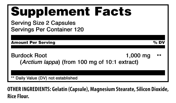 Amazing Formulas Burdock Root 1000 Mg
