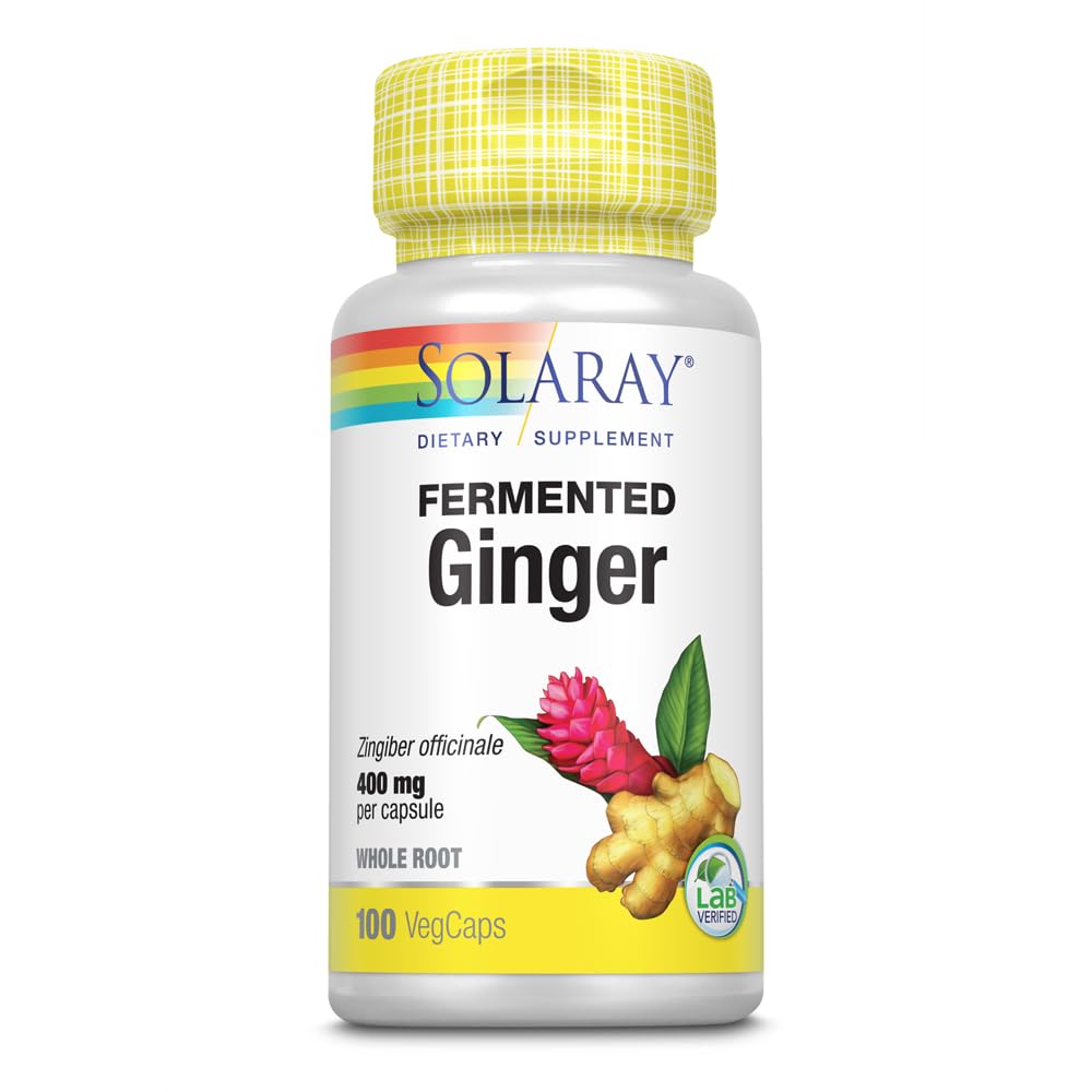 SOLARAY Fermented Ginger Root 400mg - 100 Vegetarian Capsules