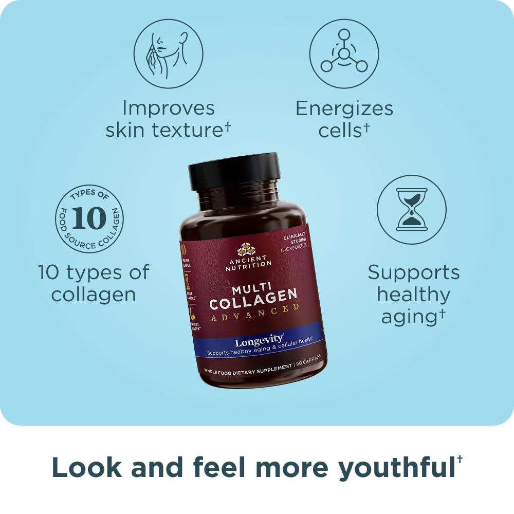 Ancient Nutrition Hydrolyzed Multi Collagen Advanced Capsules - 90 Count - image 2