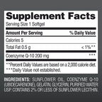 Generic Members Mark CoQ10 200 mg Dietary Supplement - 180 Softgels - image 2