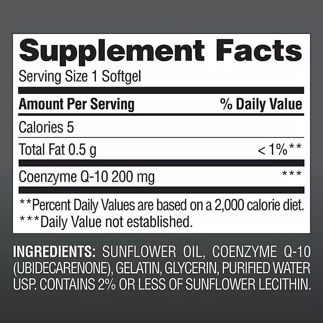 Generic Members Mark CoQ10 200 mg Dietary Supplement - 180 Softgels - image 2