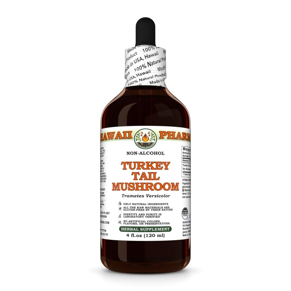 Hawaii Pharm Turkey Tail Mushroom (Trametes versicolor) Alcohol-Free