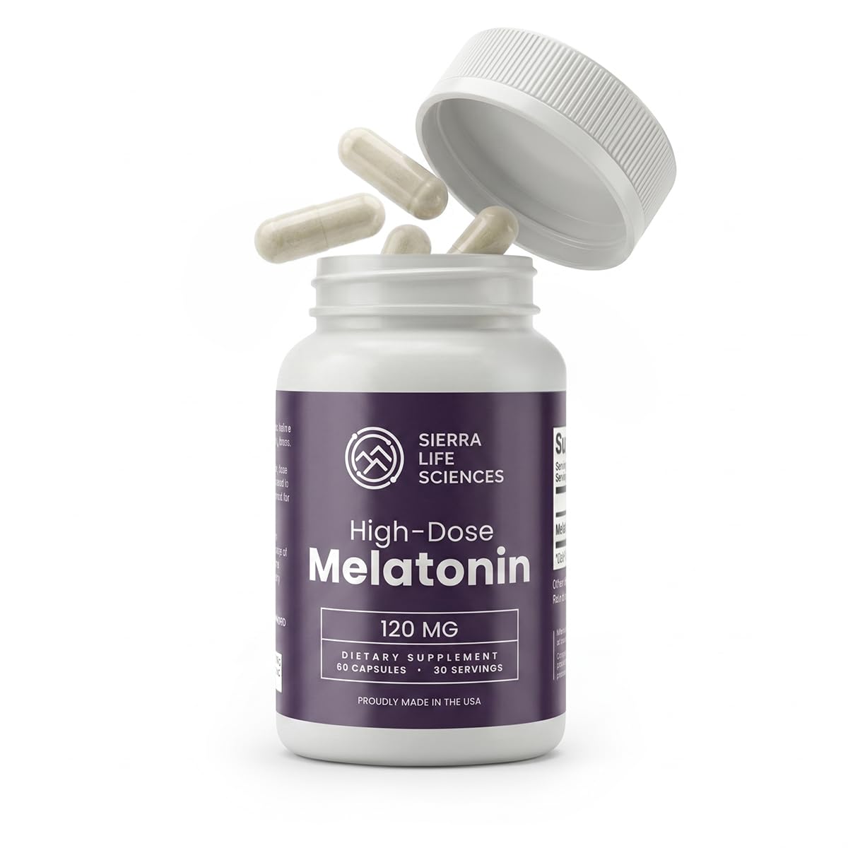SIERRA LIFE SCIENCES Melatonin 120mg Extra Strength Sleep Support - 60 Capsules