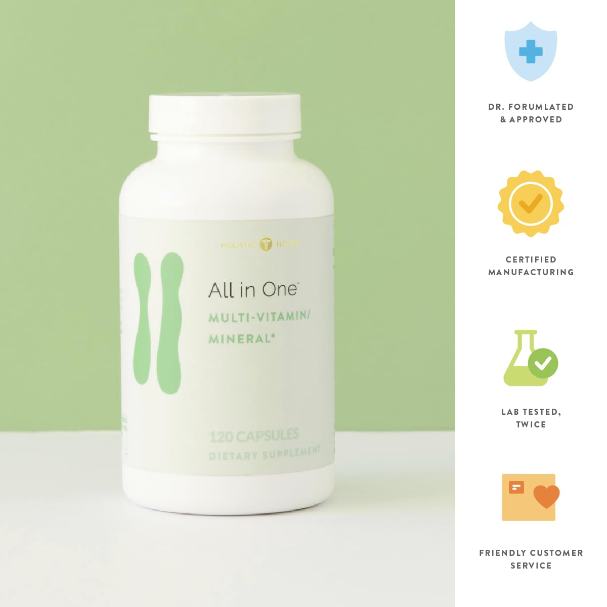 Holistic Health All in One Multivitamin & Mineral - 120 Capsules - image 5