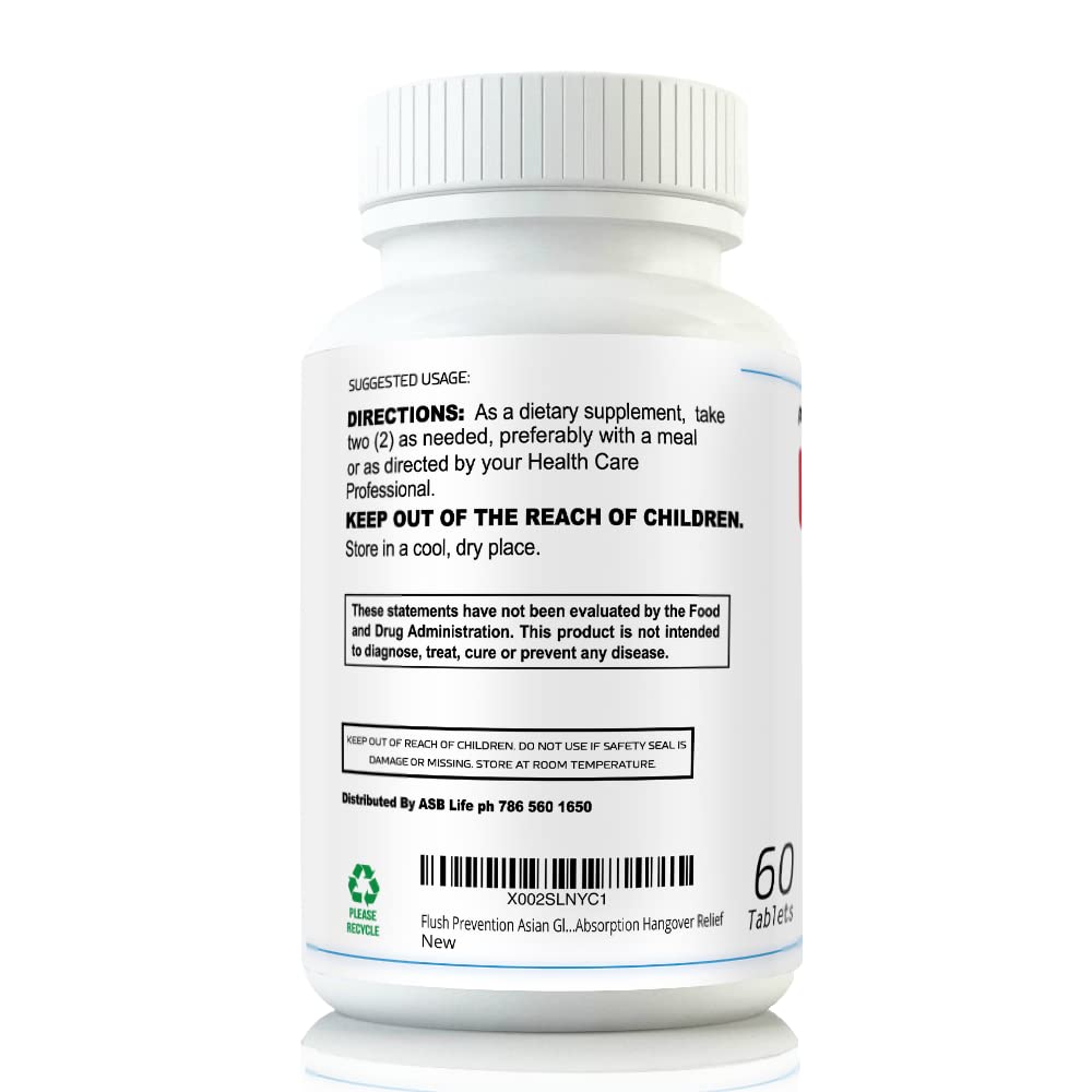 Flush Asian Glow Relief Alcohol Support Capsules - 60 Capsules - image 4