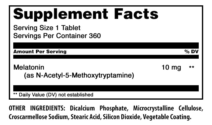 Amazing Formulas Melatonin 10mg Tablets Supplement