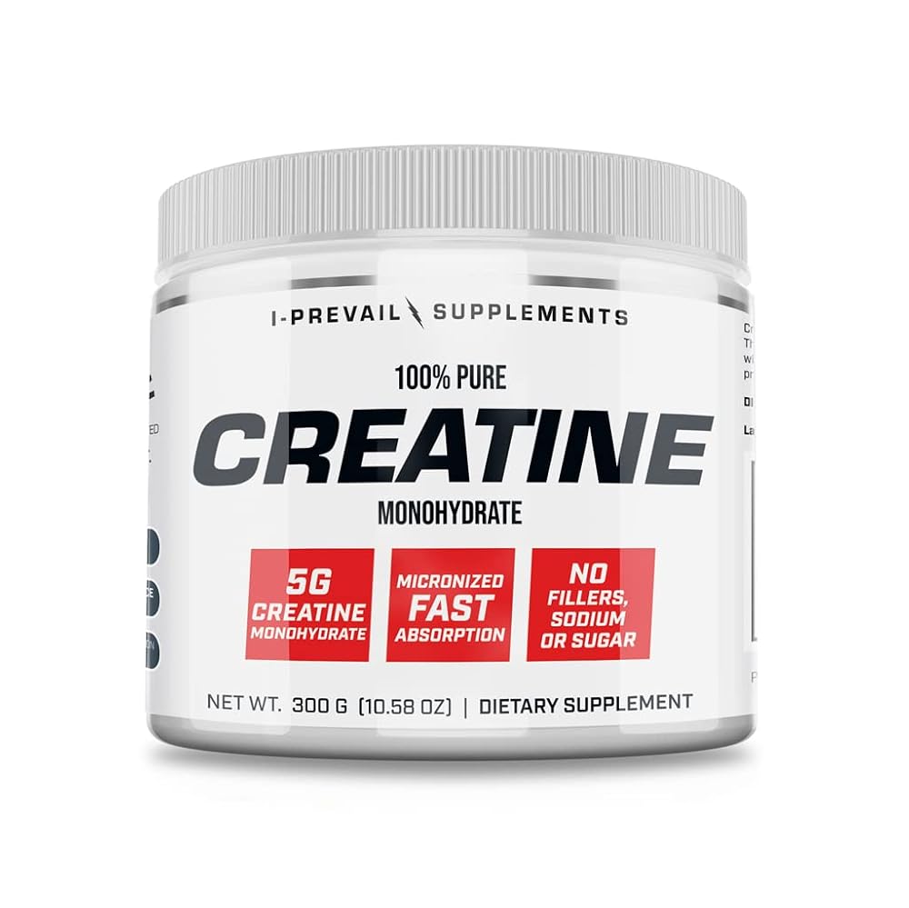 I-Prevail Supplements 100% Pure Creatine Monohydrate Powder - 60 Servings
