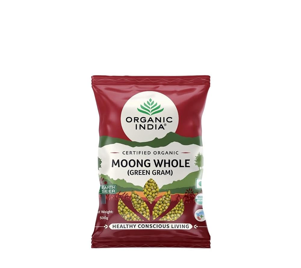 ORGANIC INDIA Moong Whole Green Gram Dietary Fiber - 500g - image 2