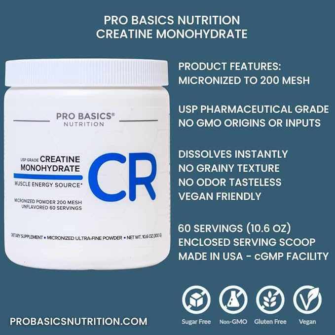 Generic Pro Basics Micronized Creatine Monohydrate Powder - 60 Servings - image 3