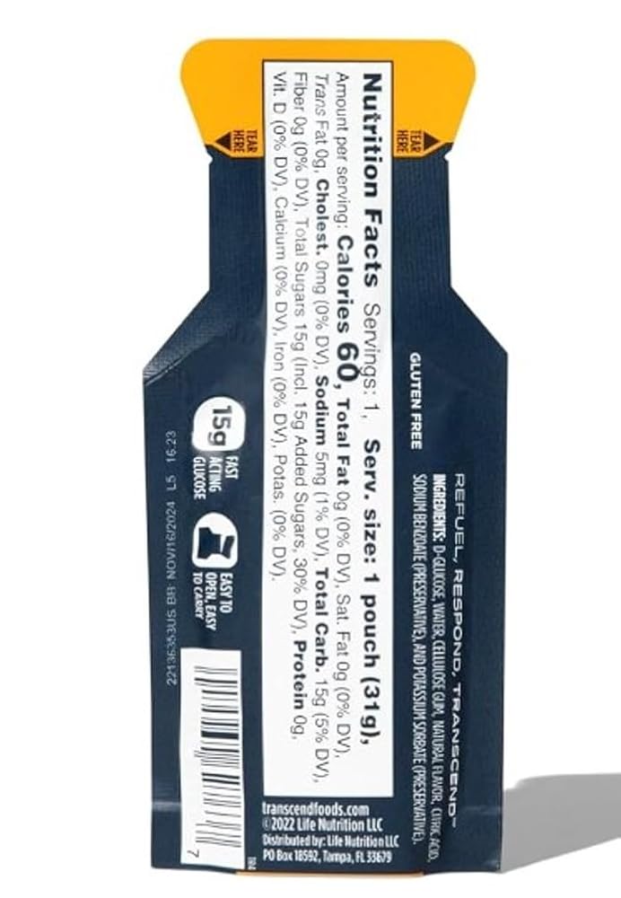 Vitonus Orange Flavored Glucose Gels - 12 Packets - image 4
