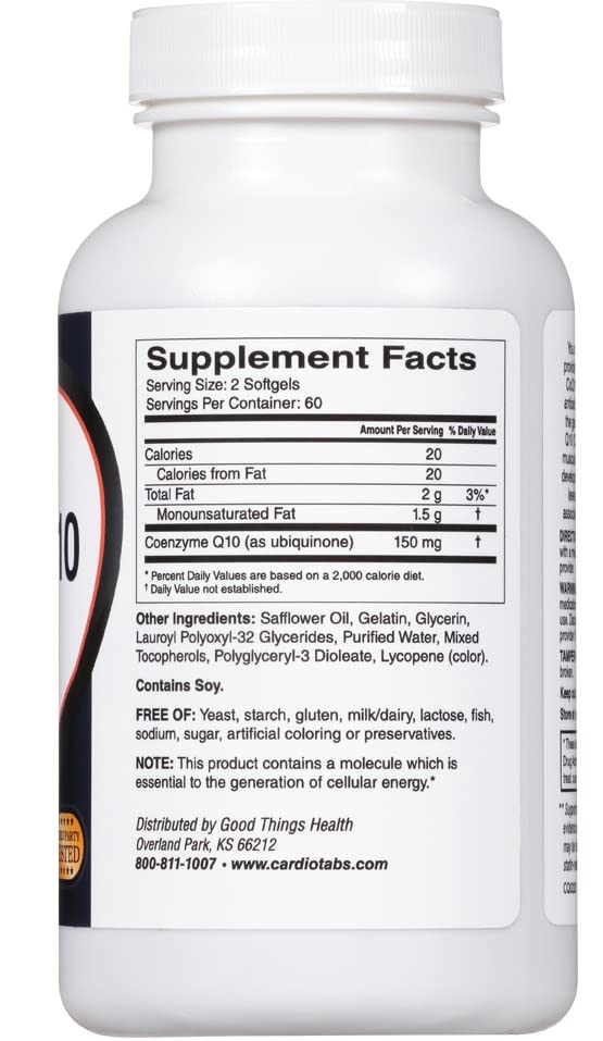 CardioTabs Ultra CoQ10 Ubiquinone Supplement - 120 Softgels - image 2