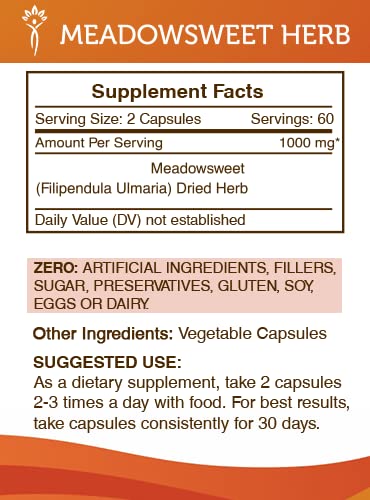 Secrets of the Tribe Meadowsweet Herb 60/120 Capsules