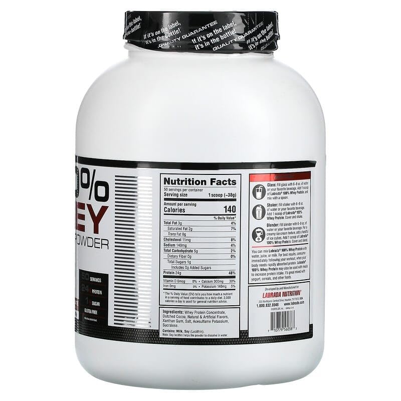 Labrada 100% Whey Protein Chocolate - 4.13 Pound - image 2
