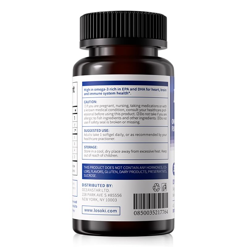 Losoki High Purity rTG Fish Oil Capsules - 40 Softgels - image 3