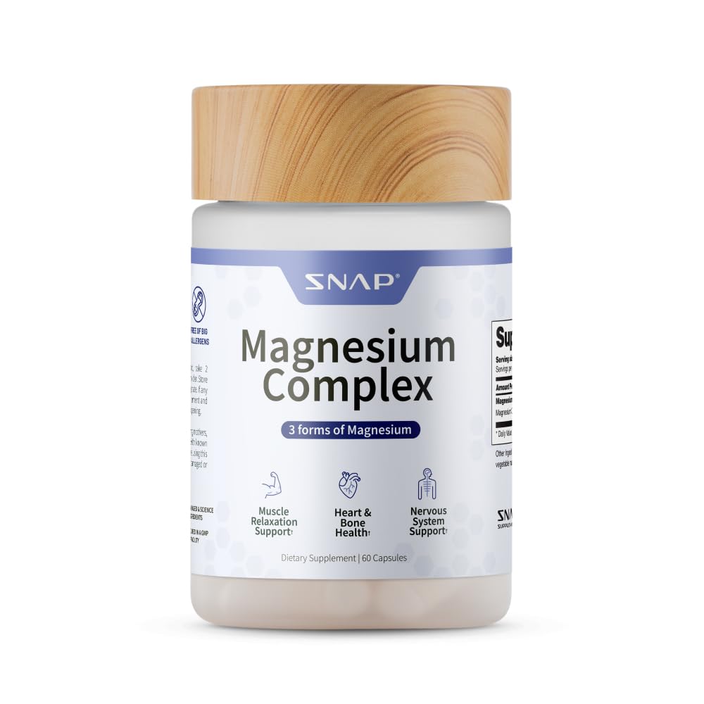 Snap Supplements Triple Magnesium Complex for Sleep & Relaxation - 60 Capsules