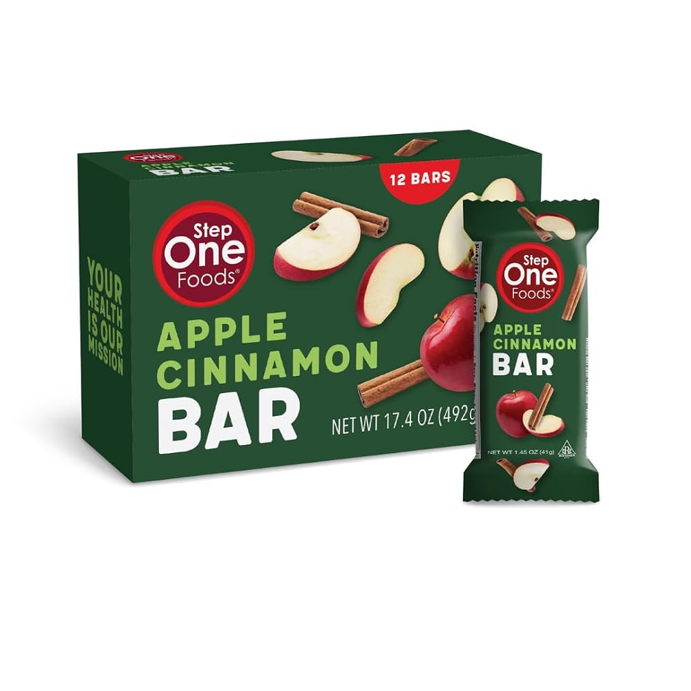 Step One Foods Apple Cinnamon Bars Heart Health - 12 Pack